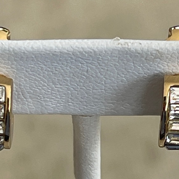 Christian Dior Diamond Look Huggies Clip Earrings - Picture 3 of 5